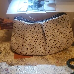 Elegant Black and White Polka Dot Cosmetic Bag